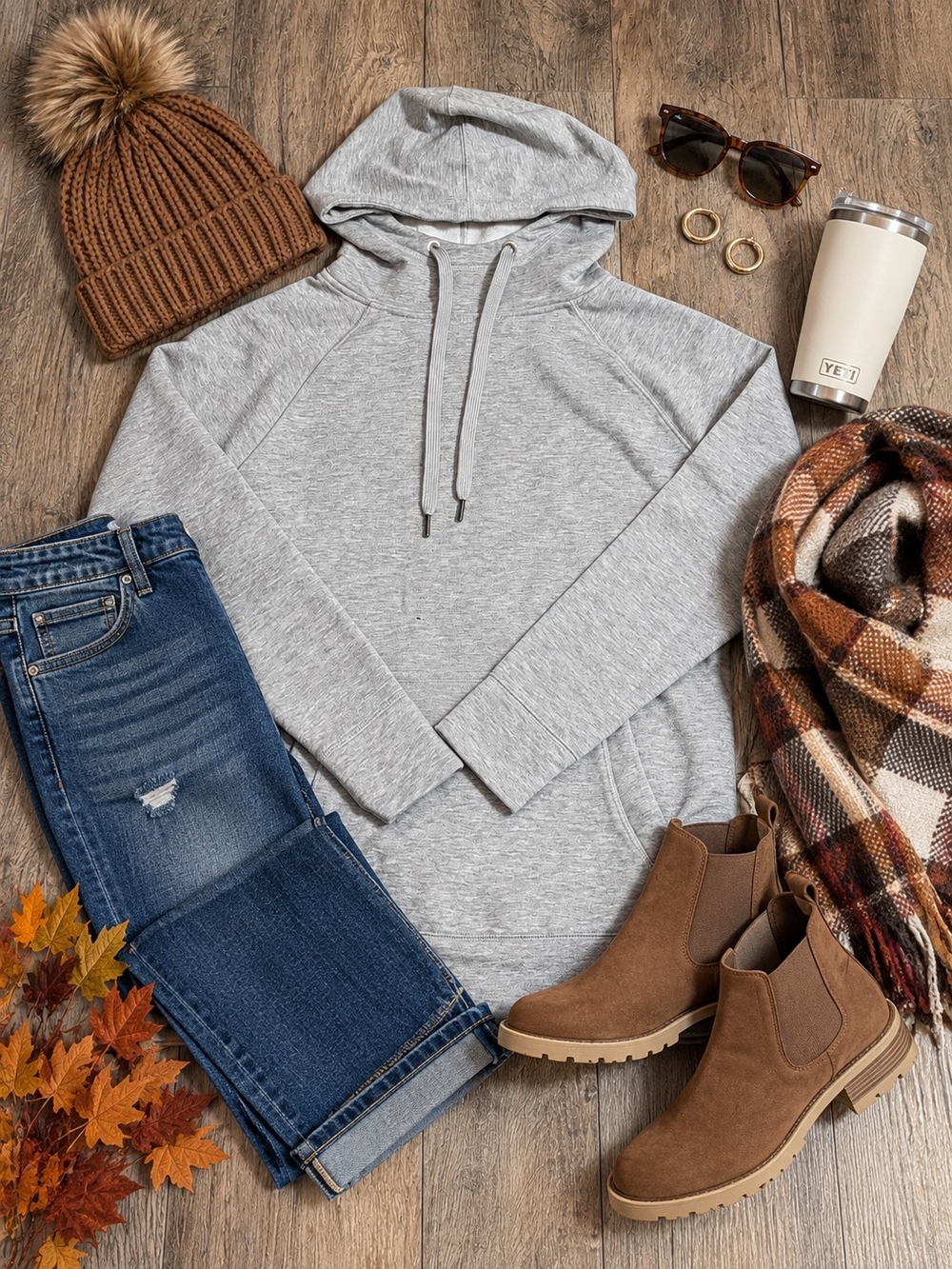 Athleta Light Heather Gray Pullover Hoodie Sweater